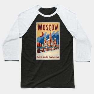 A Vintage Travel Art of Moscow - Russia Baseball T-Shirt